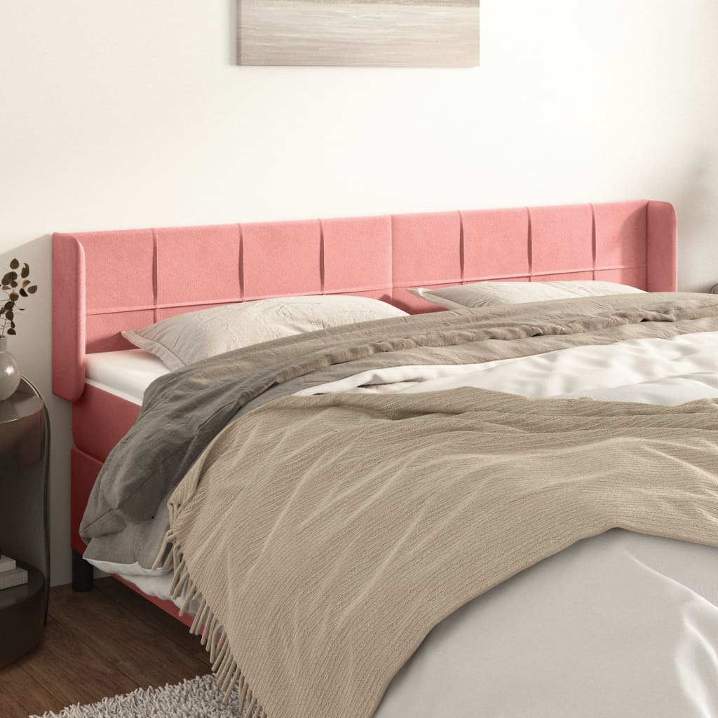 Kopfteil mit Ohren Dunkelblau 93x16x78/88 cm Samt