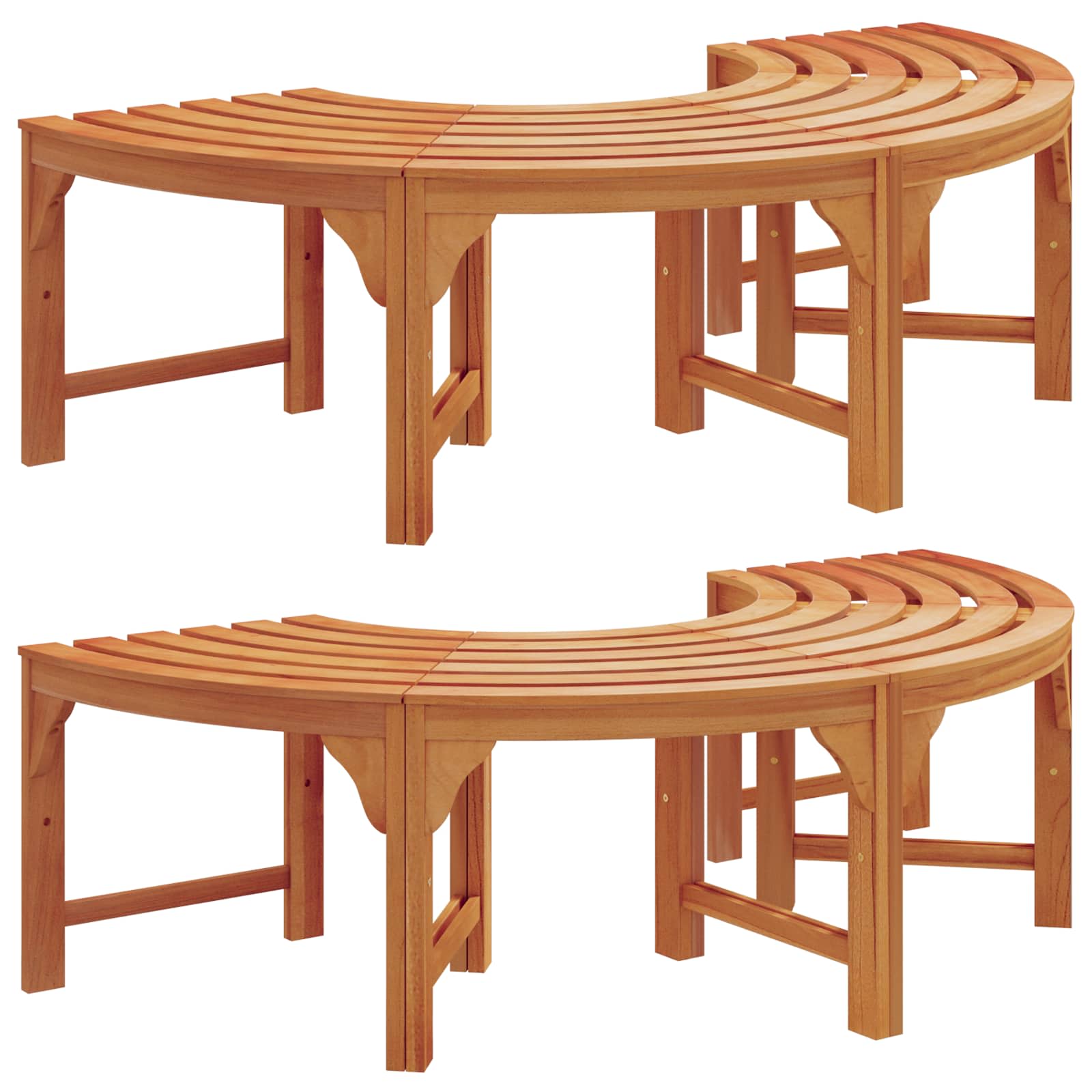 Baumbank Rund Ø208 cm Massivholz Eukalyptus