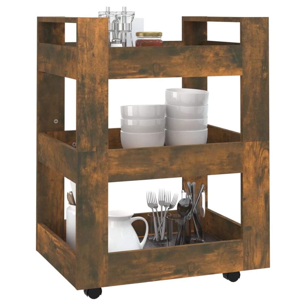Küchenwagen Weiß 60x45x80 cm Holzwerkstoff