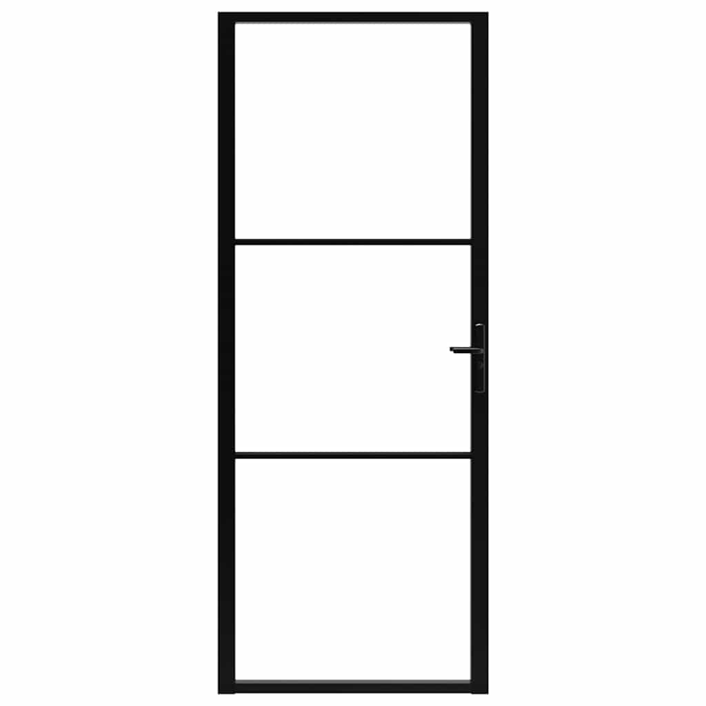 Innentür ESG Glas und Aluminium 76x201,5 cm Schwarz
