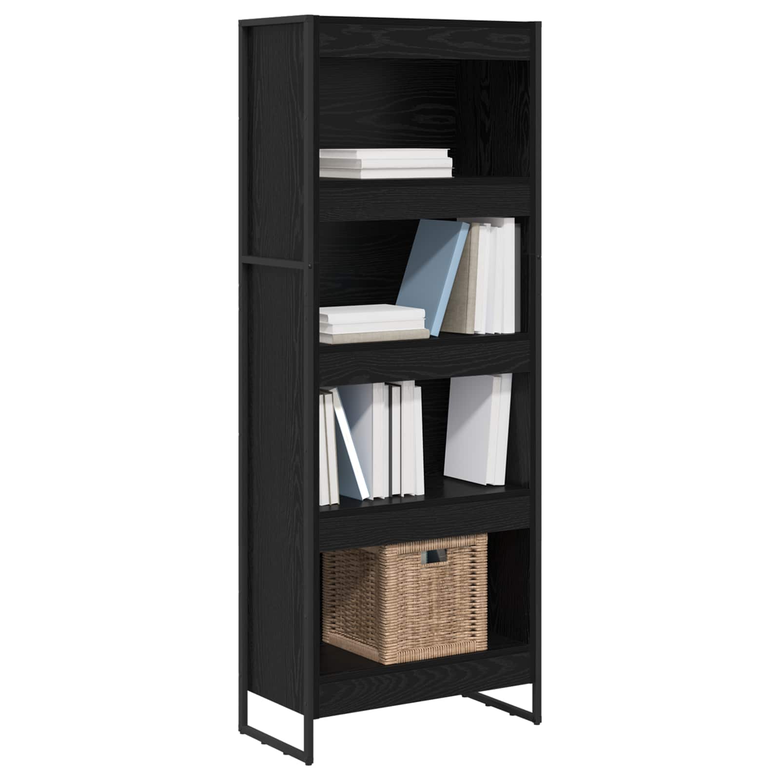 Bücherregal 2 pcs Schwarz Eichen-Optik 60 x 30 x 189,5 cm