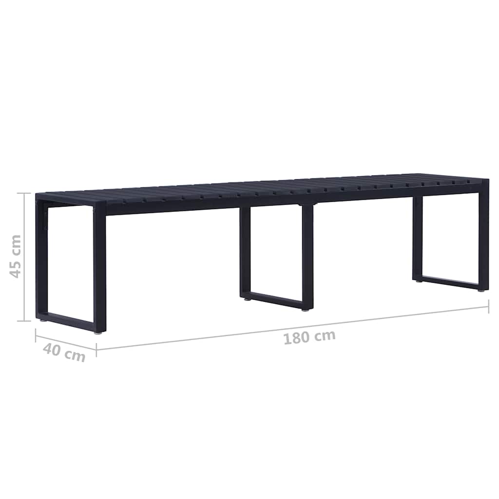 Gartenbank 120,5 cm PS-Platte Schwarz