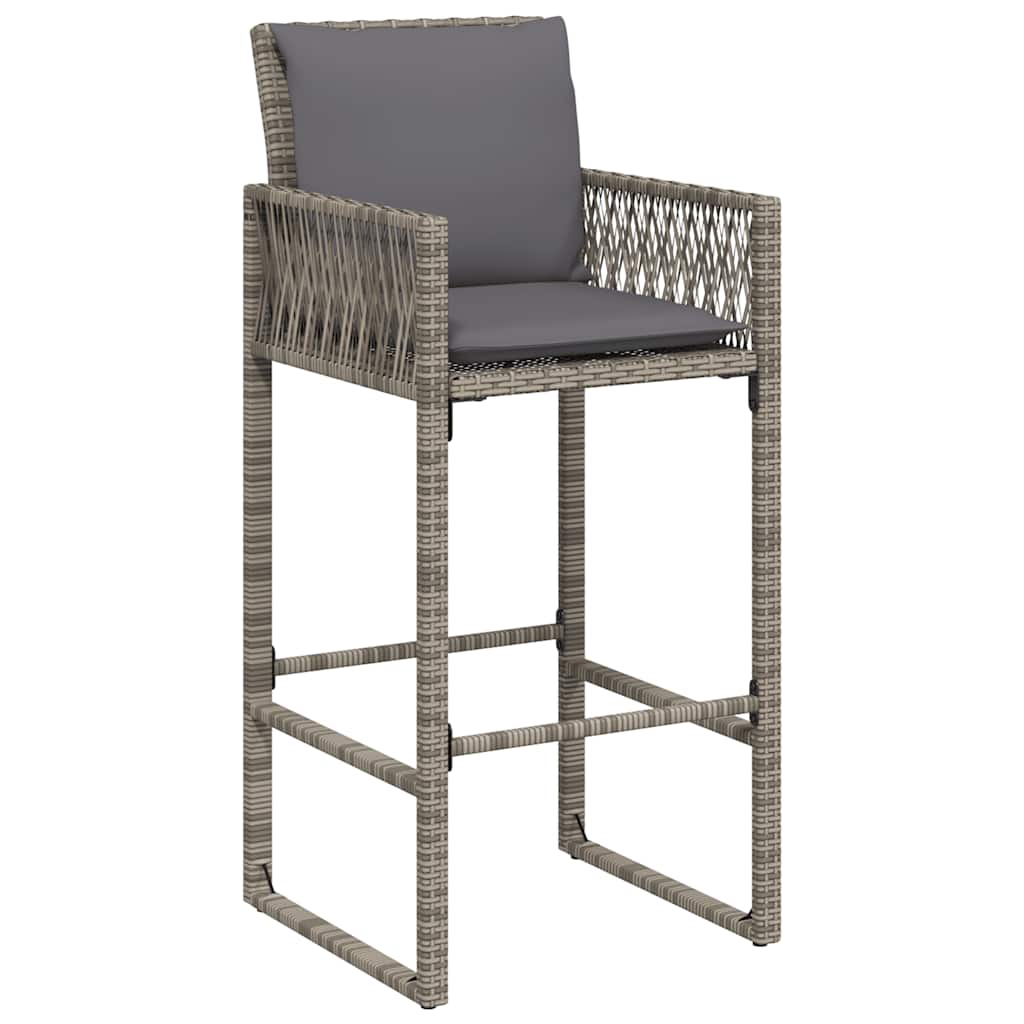 Garten-Barhocker 2 Stk. Schwarz Poly Rattan