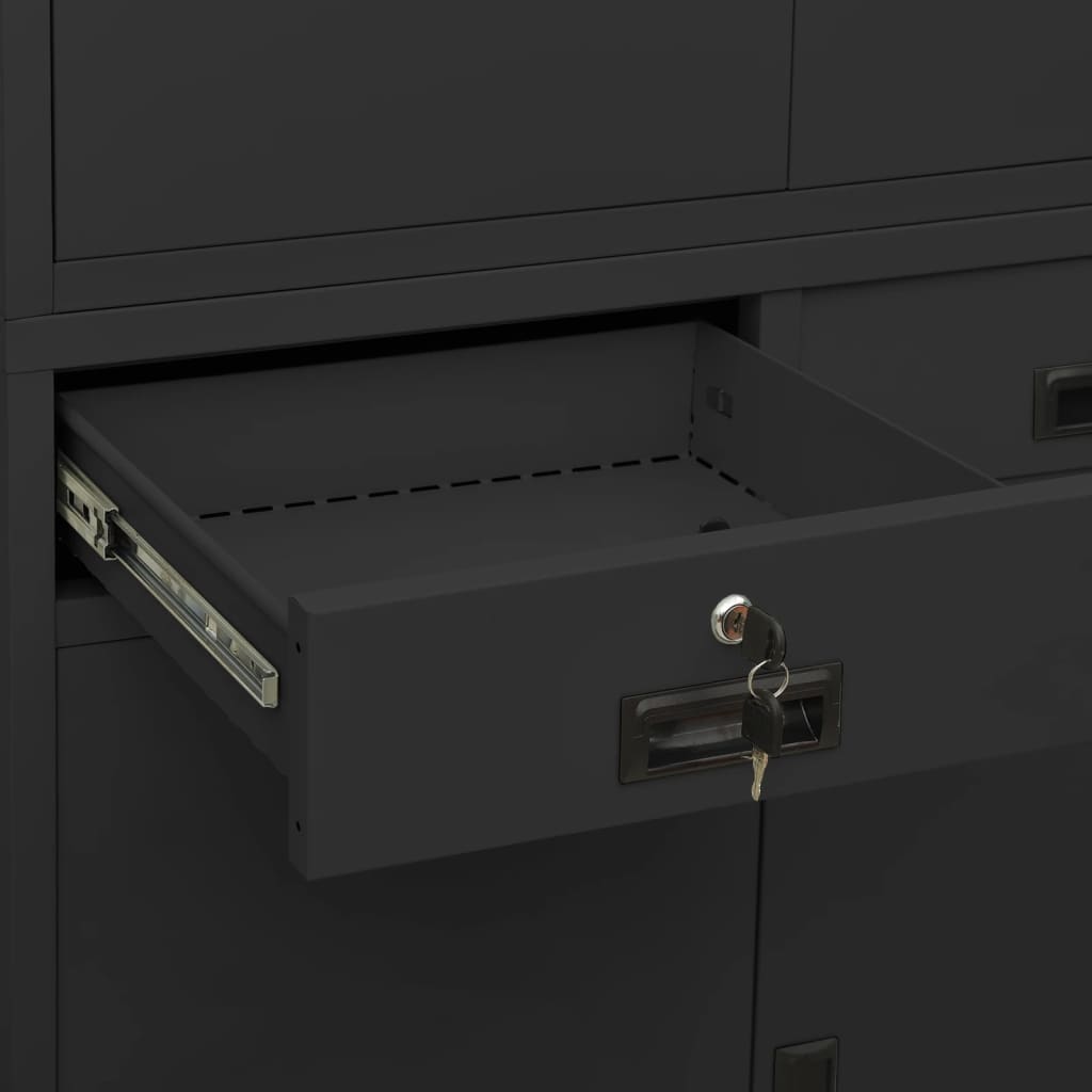 Büroschrank Weiß 90x40x180 cm Stahl