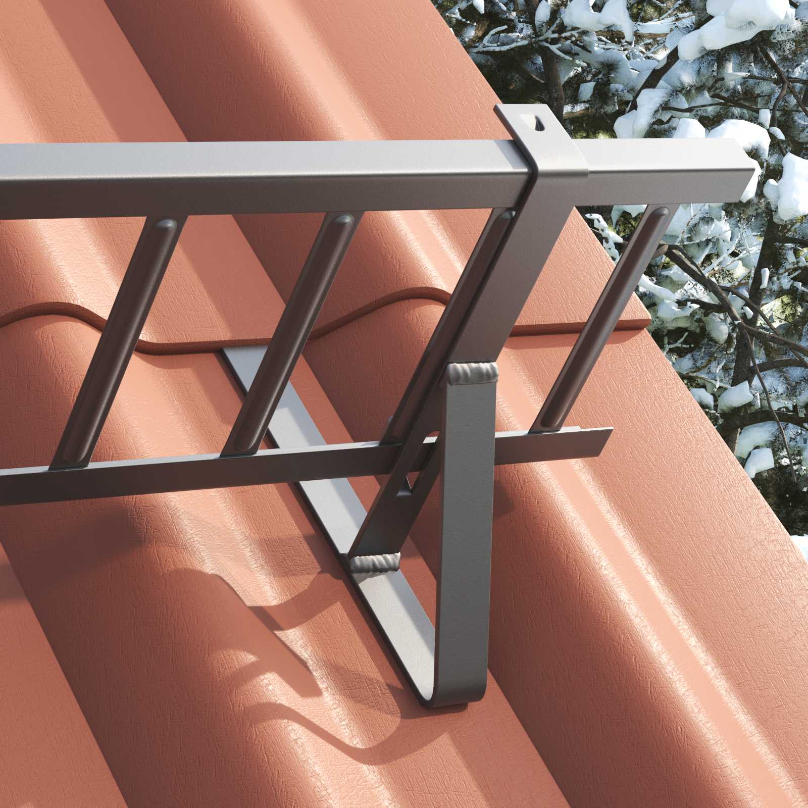 Dachschneeschild Anthrazit 100 x 29,5 x 34,5 cm Stahl