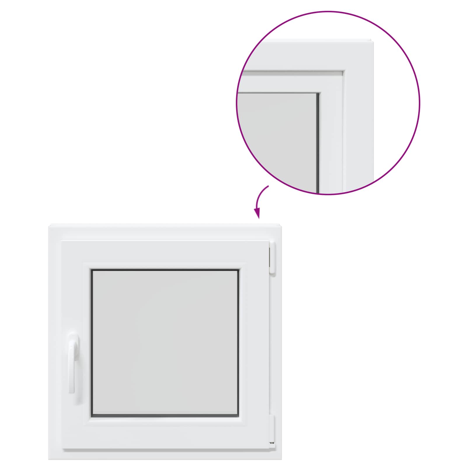 Kellerfenster RISOR 50 x 50 cm PVC und Glas Weiß