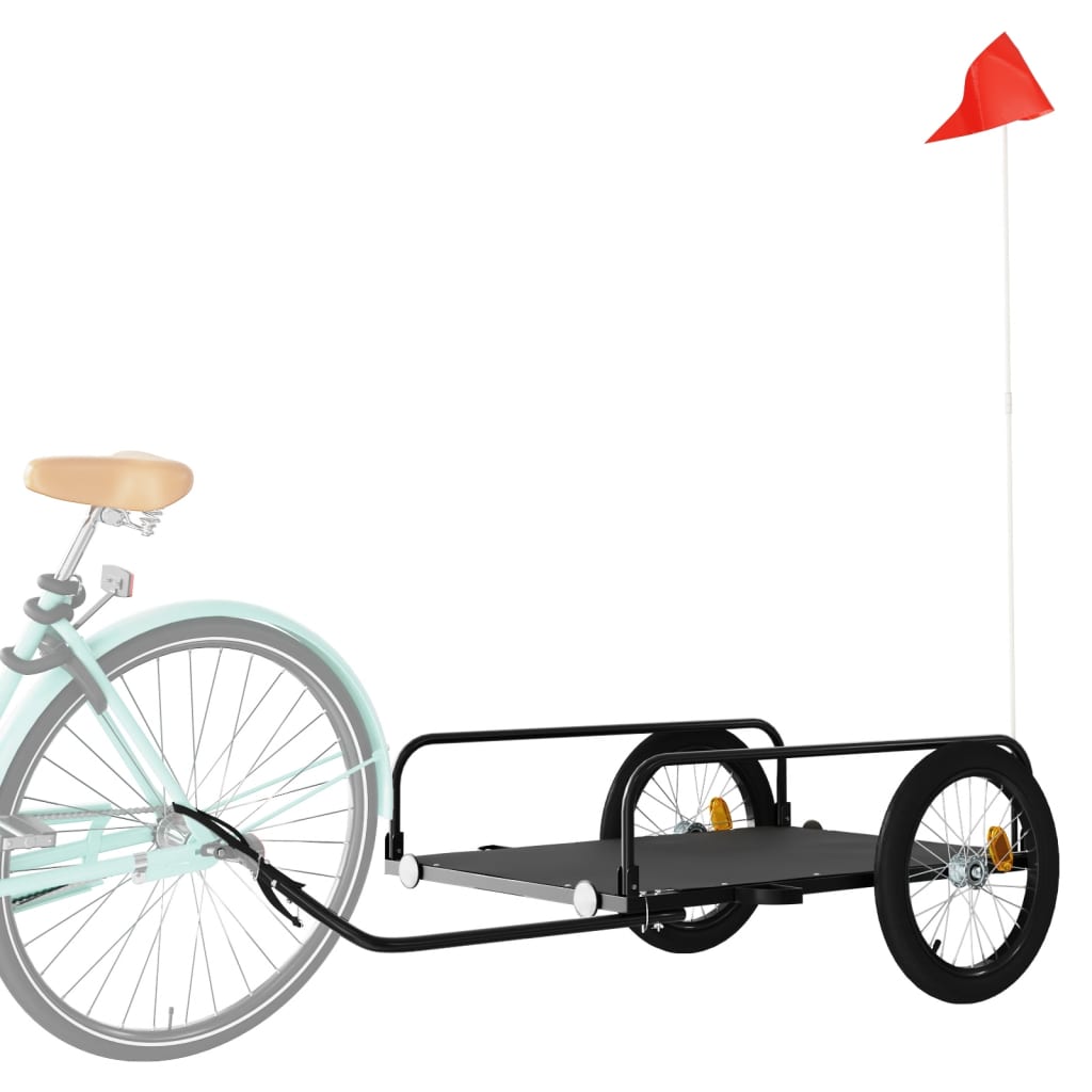 Fahrradanhänger Schwarz 122x53x31 cm Eisen