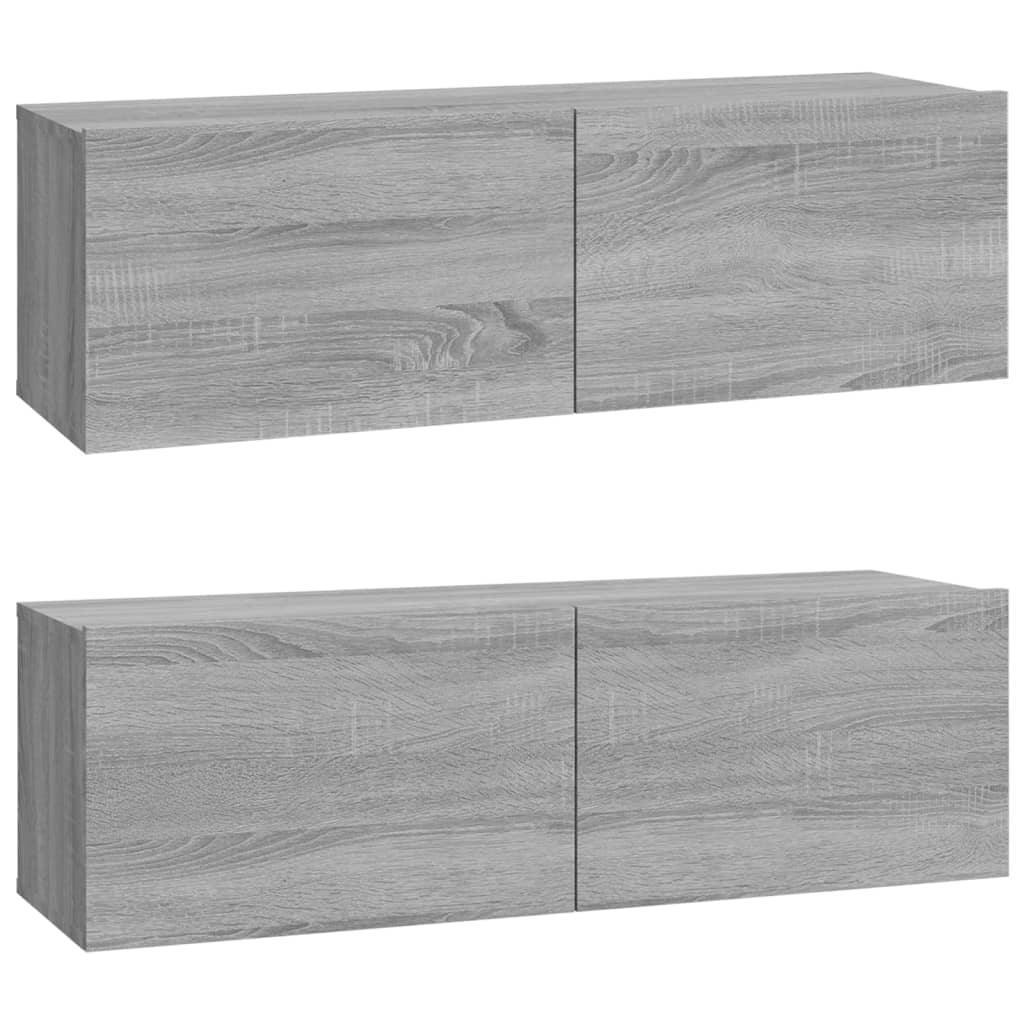 4-tlg. TV-Schrank-Set Weiß Holzwerkstoff