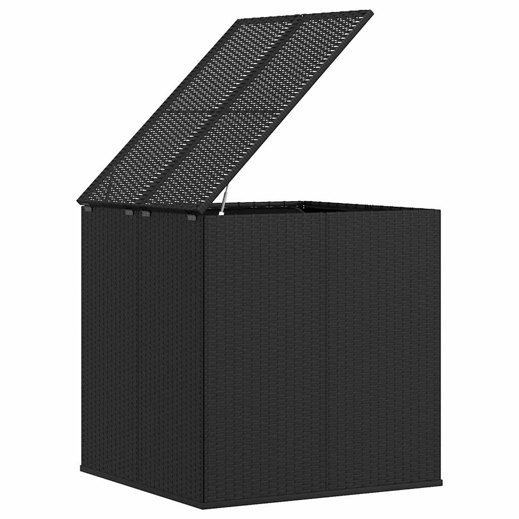 Garten-Kissenbox PE Rattan 100x49x103,5 cm Schwarz