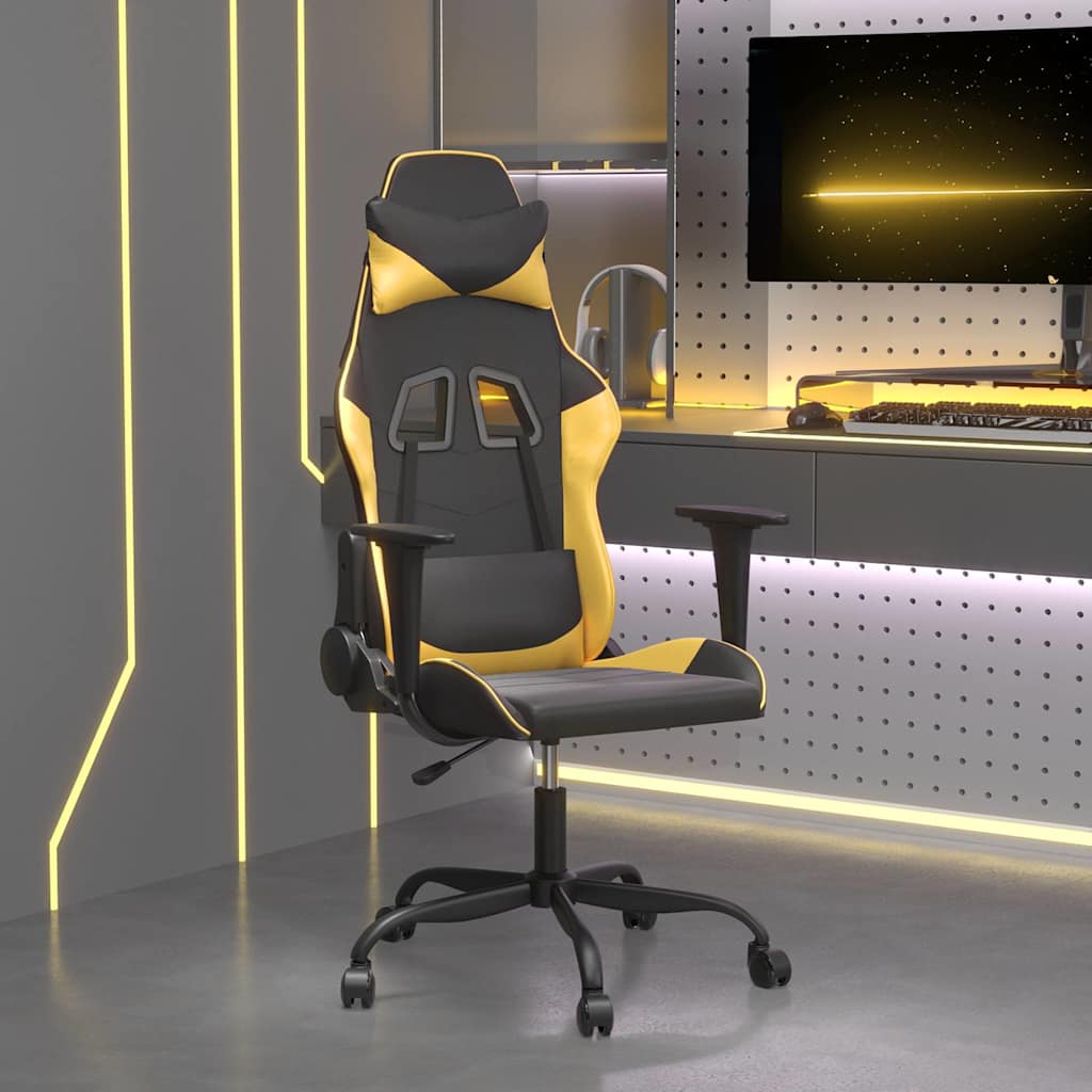 Gaming-Stuhl mit Massagefunktion Schwarz und Rot Kunstleder