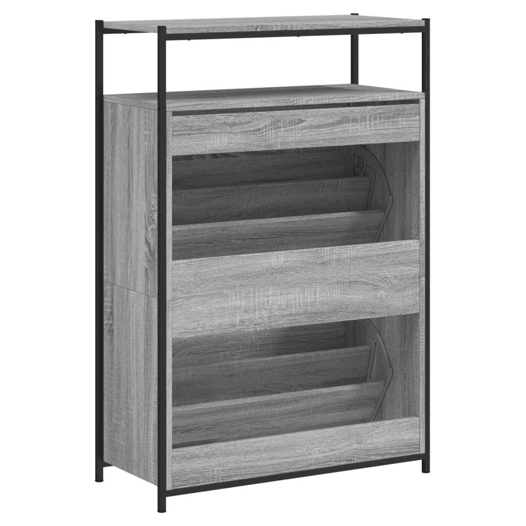 Schuhschrank mit 4 Klappen Sonoma-Eiche 100x34x112 cm