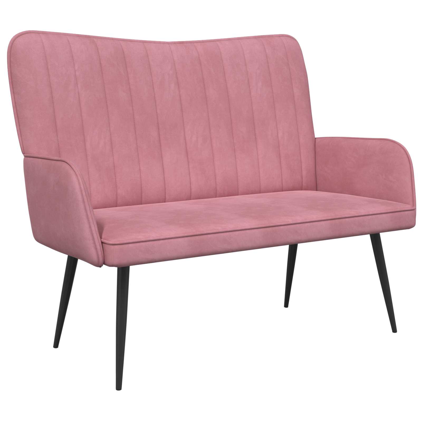 2-Sitzer Sofa Hellgrau 115 x 61 x 87 cm Samt (V)