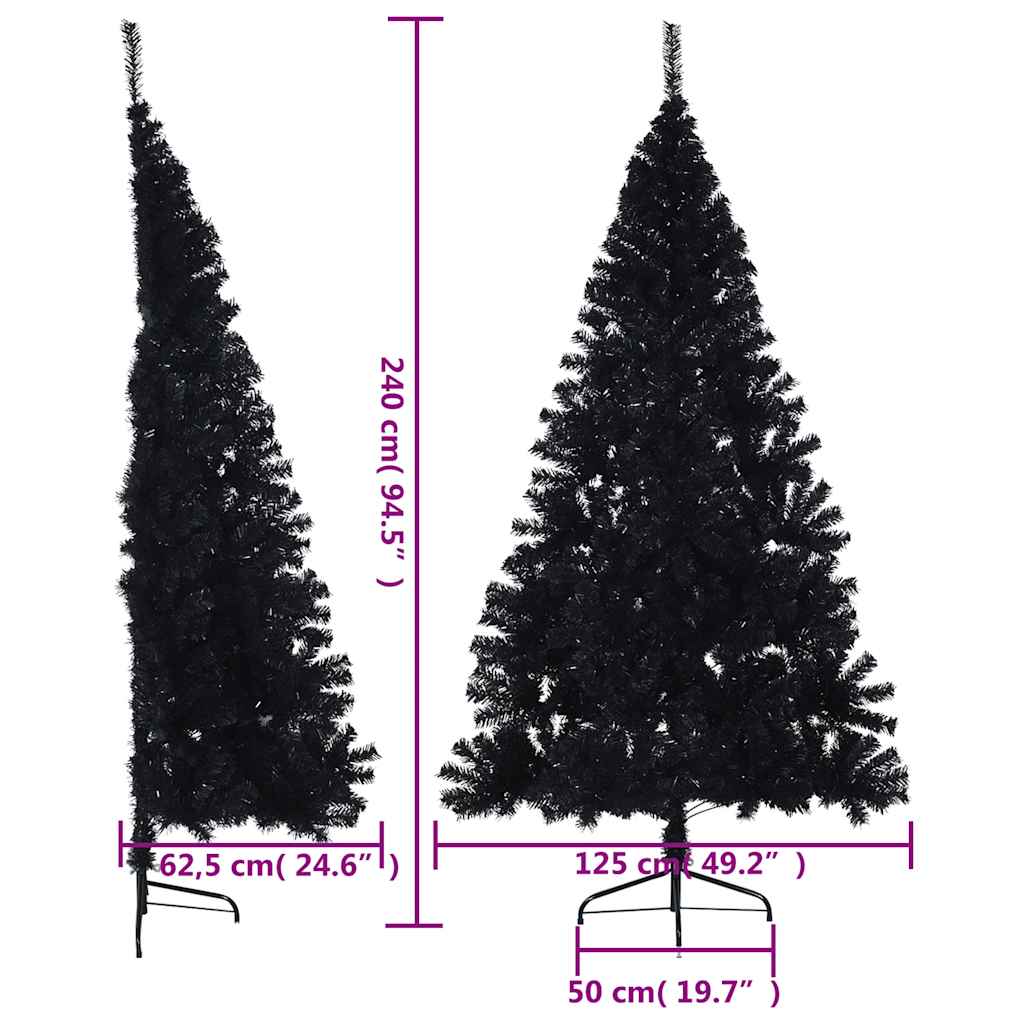 Künstlicher Halb-Weihnachtsbaum mit Ständer Grün 150 cm PVC
