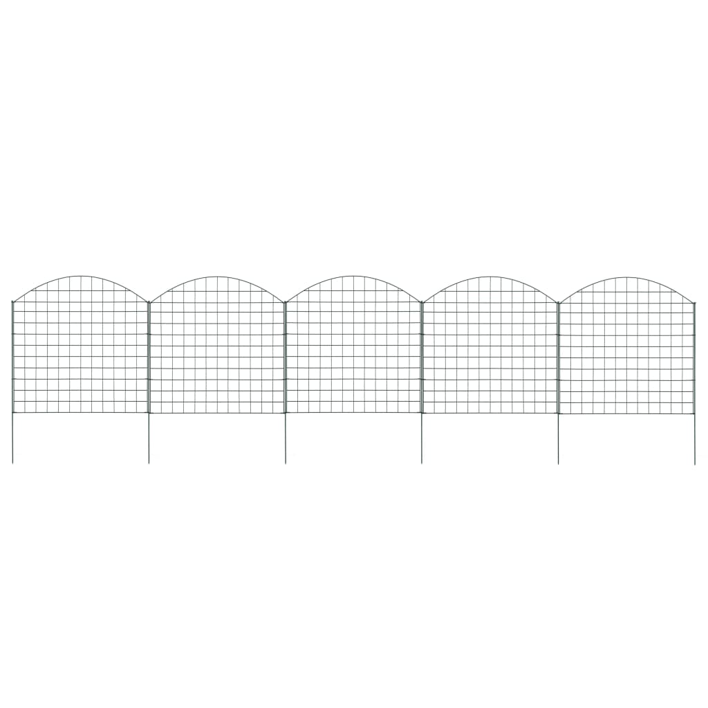 Gartenzaun Set Konvex 77,3x26 cm Grün
