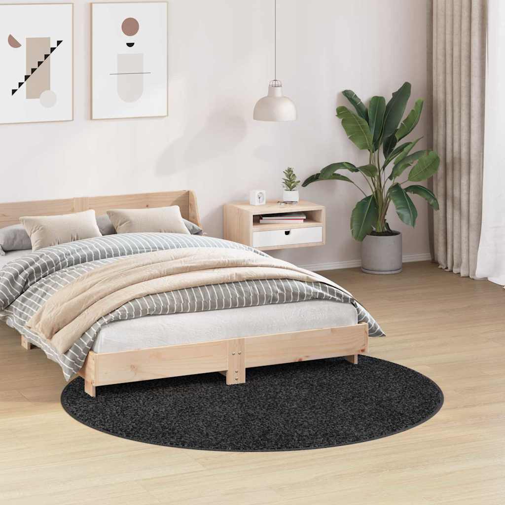 Anti-Rutsch Shaggy Teppich Dunkelgrau 200 x 200 cm PP