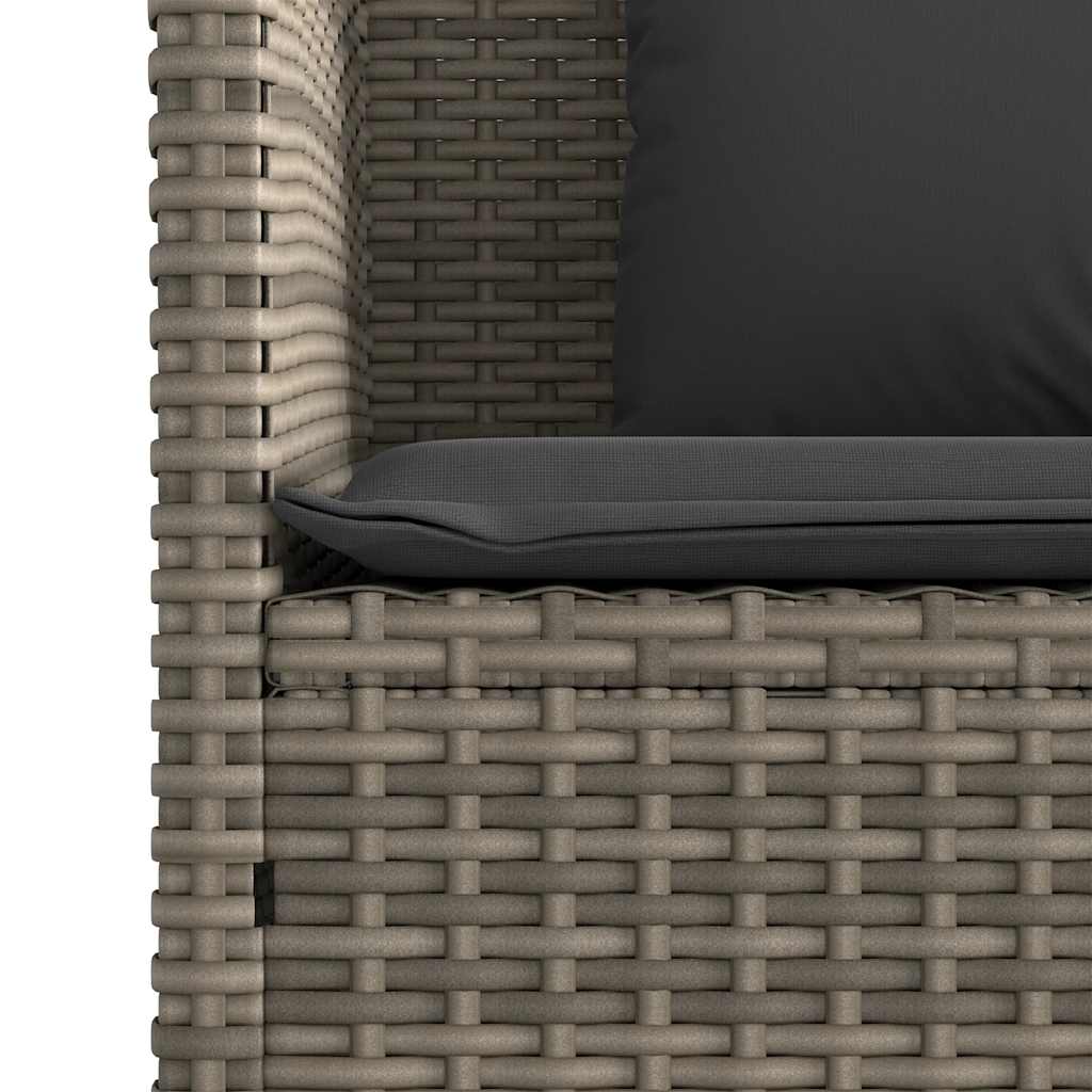Gartenbank mit Kissen Schwarz Poly Rattan