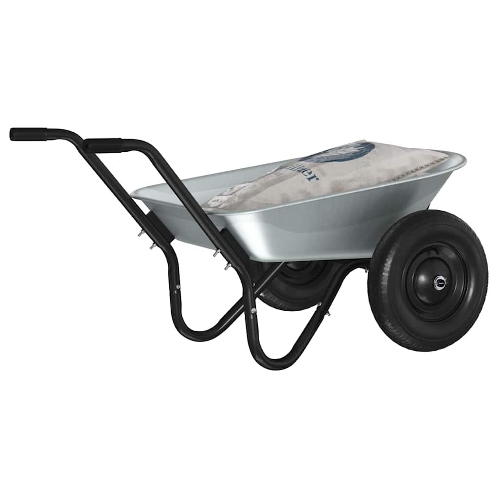 Schubkarre Silber und Schwarz 137 x 60 x 65,5 cm Stahl