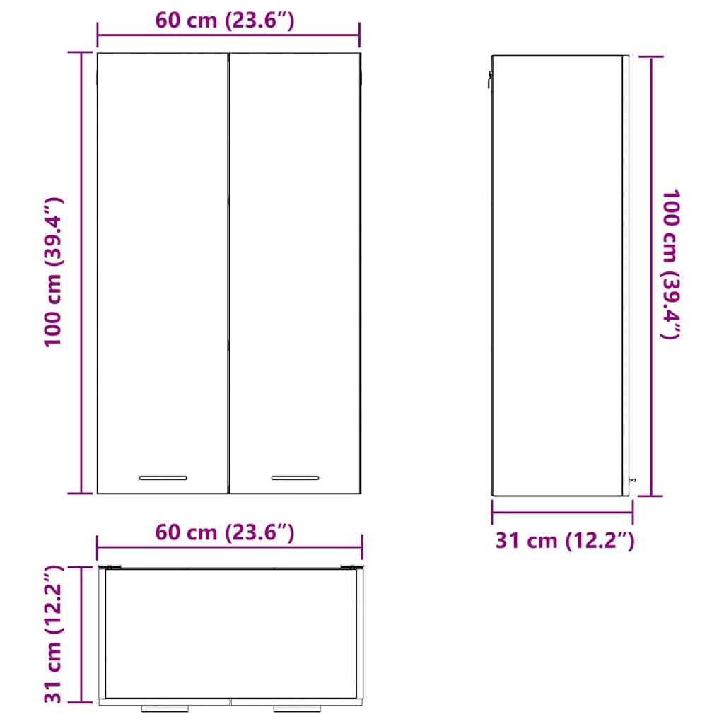 Unterschrank Lyon Weiß 60x46x81,5 cm Holzwerkstoff