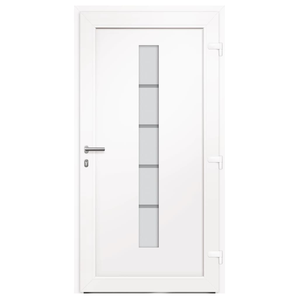 Haustür Aluminium und PVC Weiß 100x210 cm
