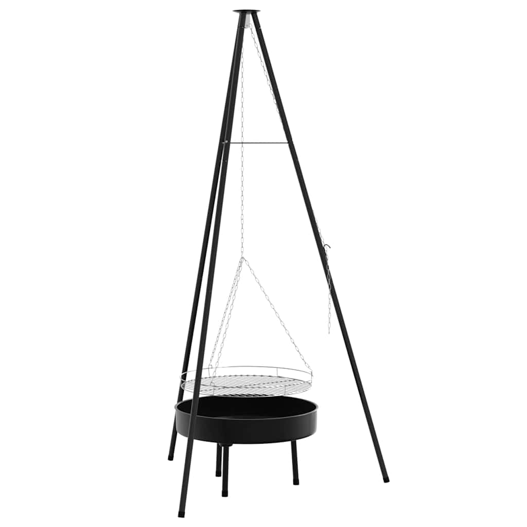 Lagerfeuer Stativ Schwarz 92 x 92 x 151,5 cm Stahl