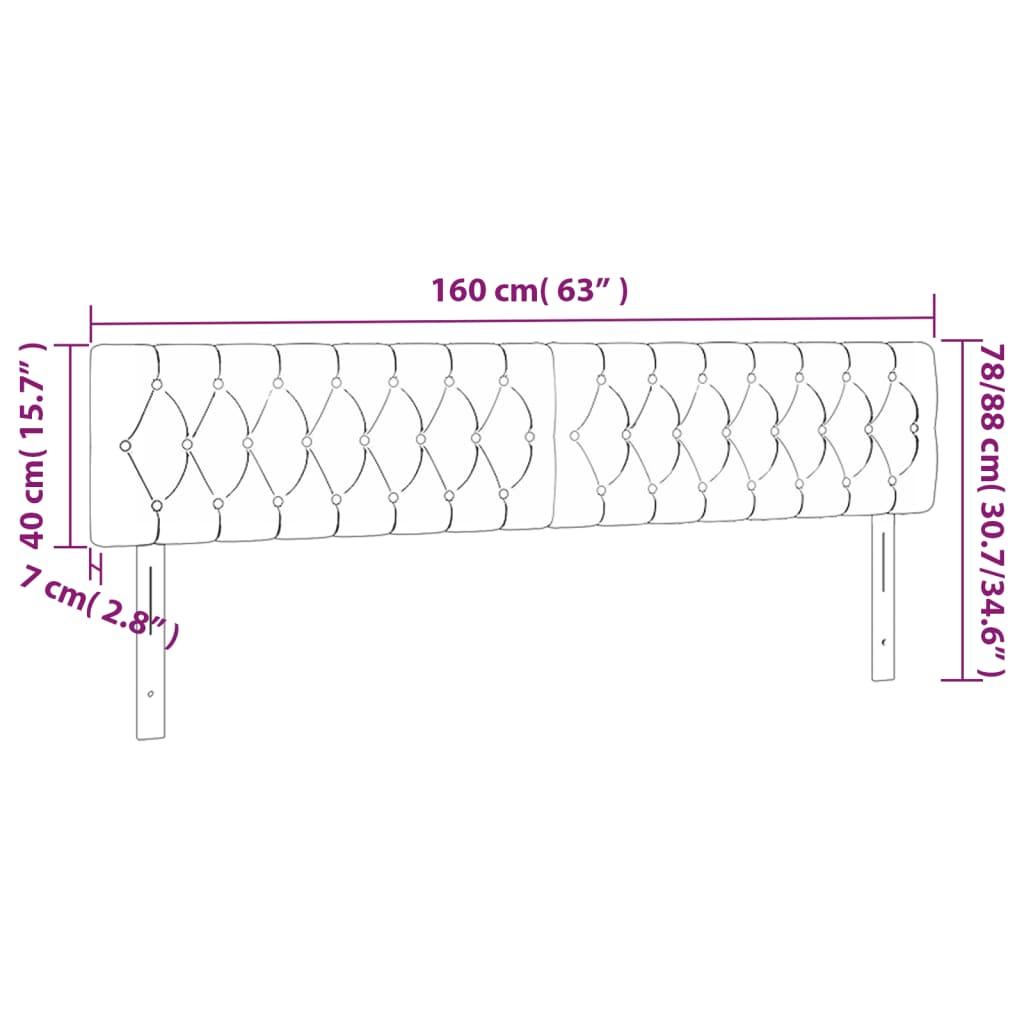 Kopfteil Hellgrau 80x7x118/128 cm Samt