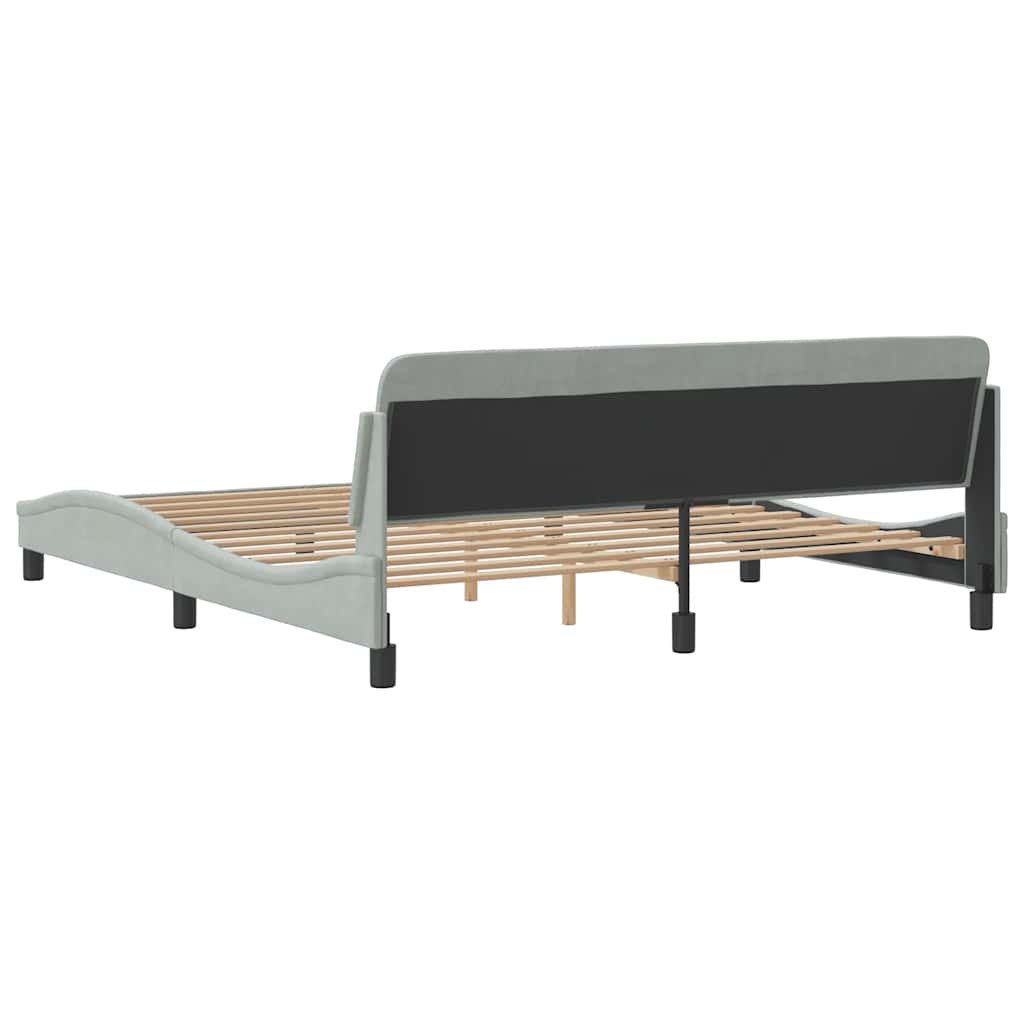 Bettgestell "Dover" Hellgrau 100x190 cm Samt
