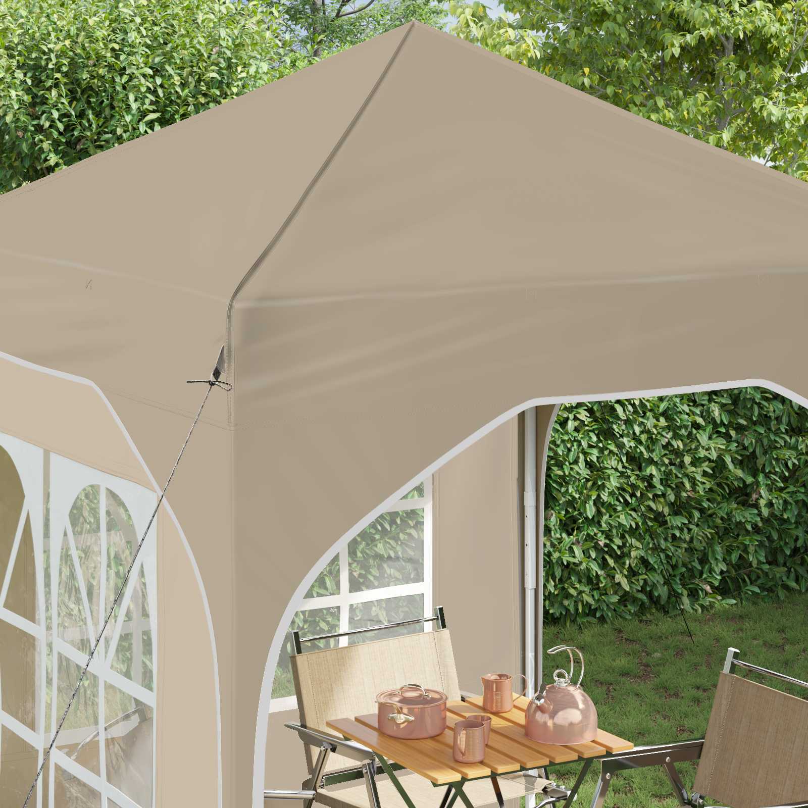 Pop-up Partyzelt 194 x 194 x 245 cm Creme