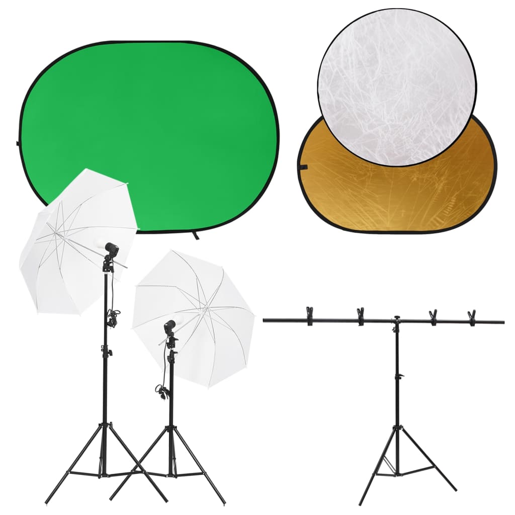 Fotostudio-Set mit Leuchten und Hintergrund