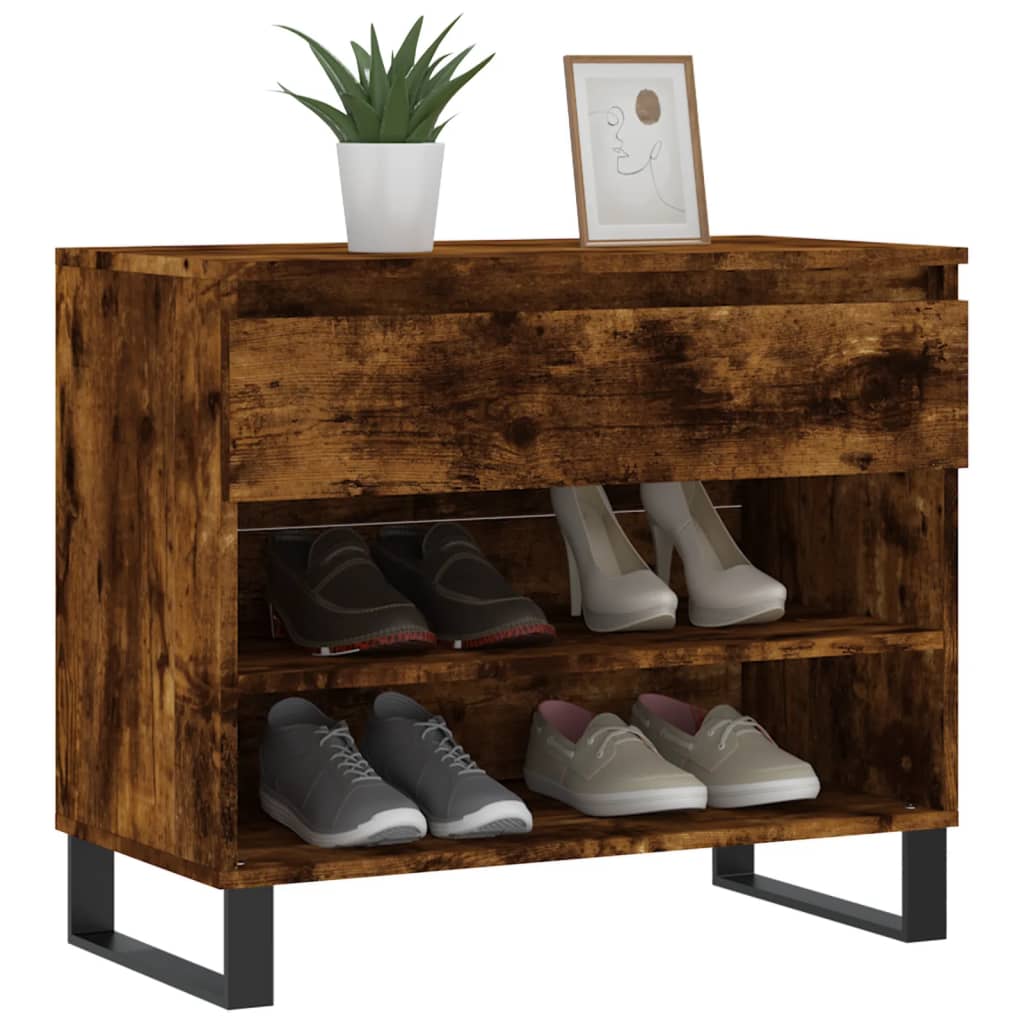 Schuhregal Hochglanz-Weiß 70x36x60 cm Holzwerkstoff