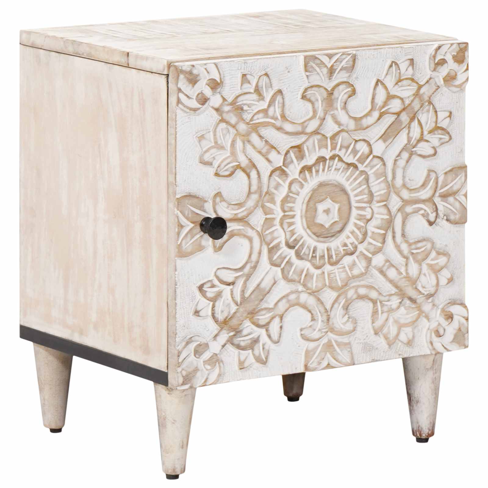 Nachttisch Braun 40 x 33,5 x 46 cm Massivholz Mango
