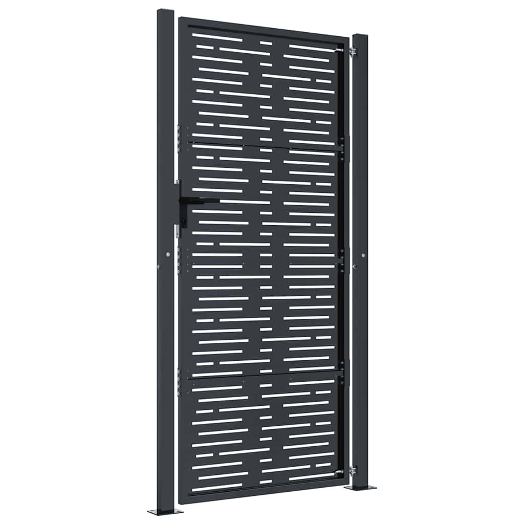 Gartentor Anthrazit 100x175 cm Stahl Quadratisches Design