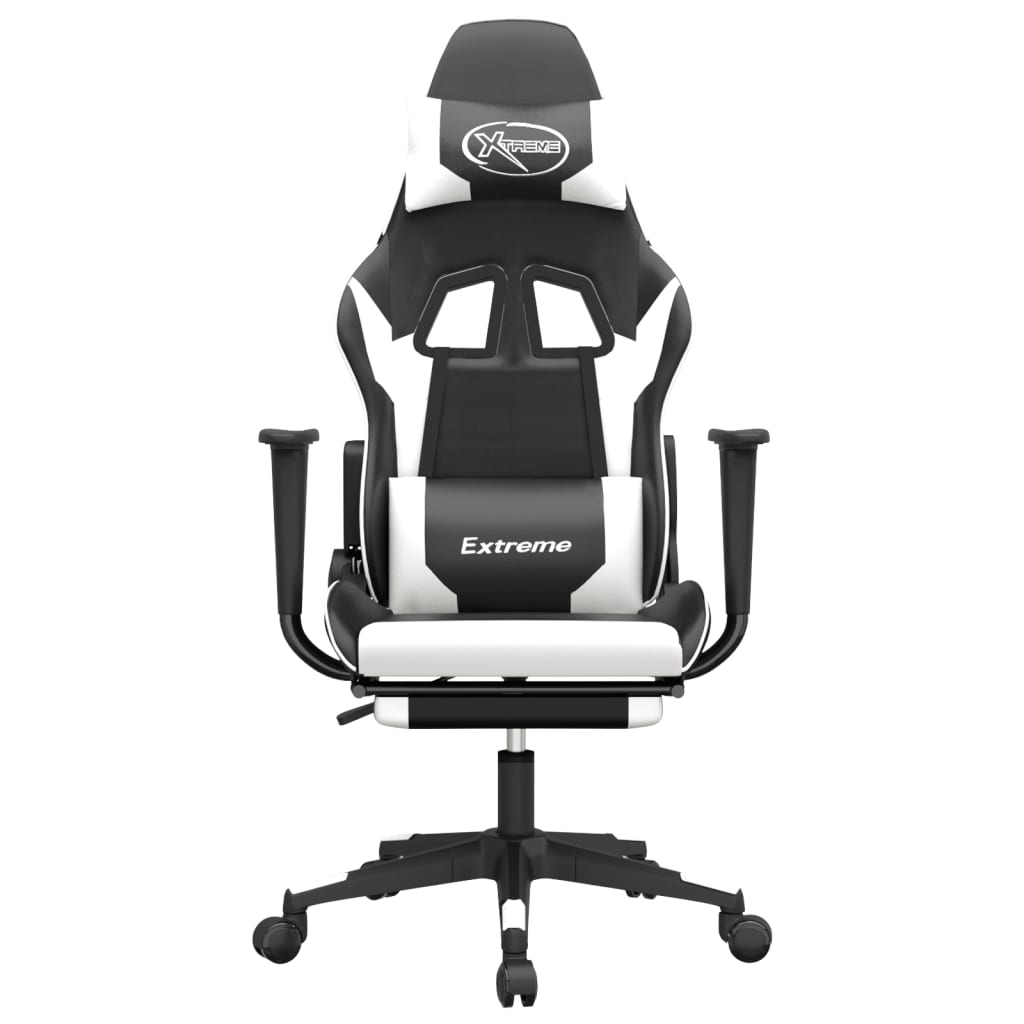 Gaming-Stuhl mit Massagefunktion Schwarz und Blau Kunstleder