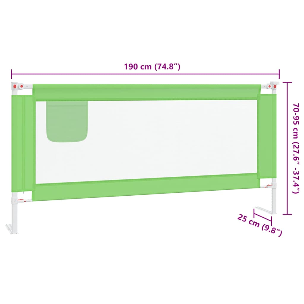 Kleinkind-Bettschutzgitter Grün 90x25 cm Stoff