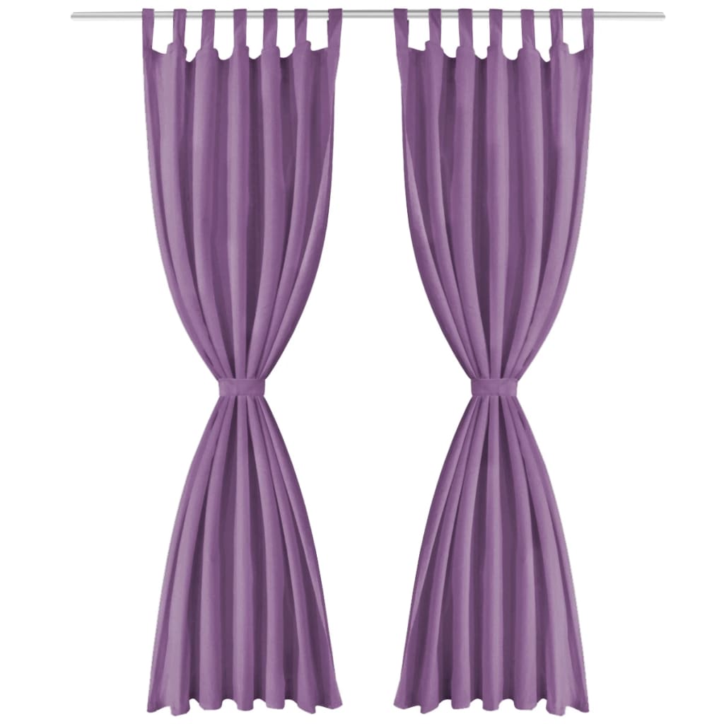Vorhänge Gardinen aus Satin 2-teilig 140 x 175 cm Schwarz