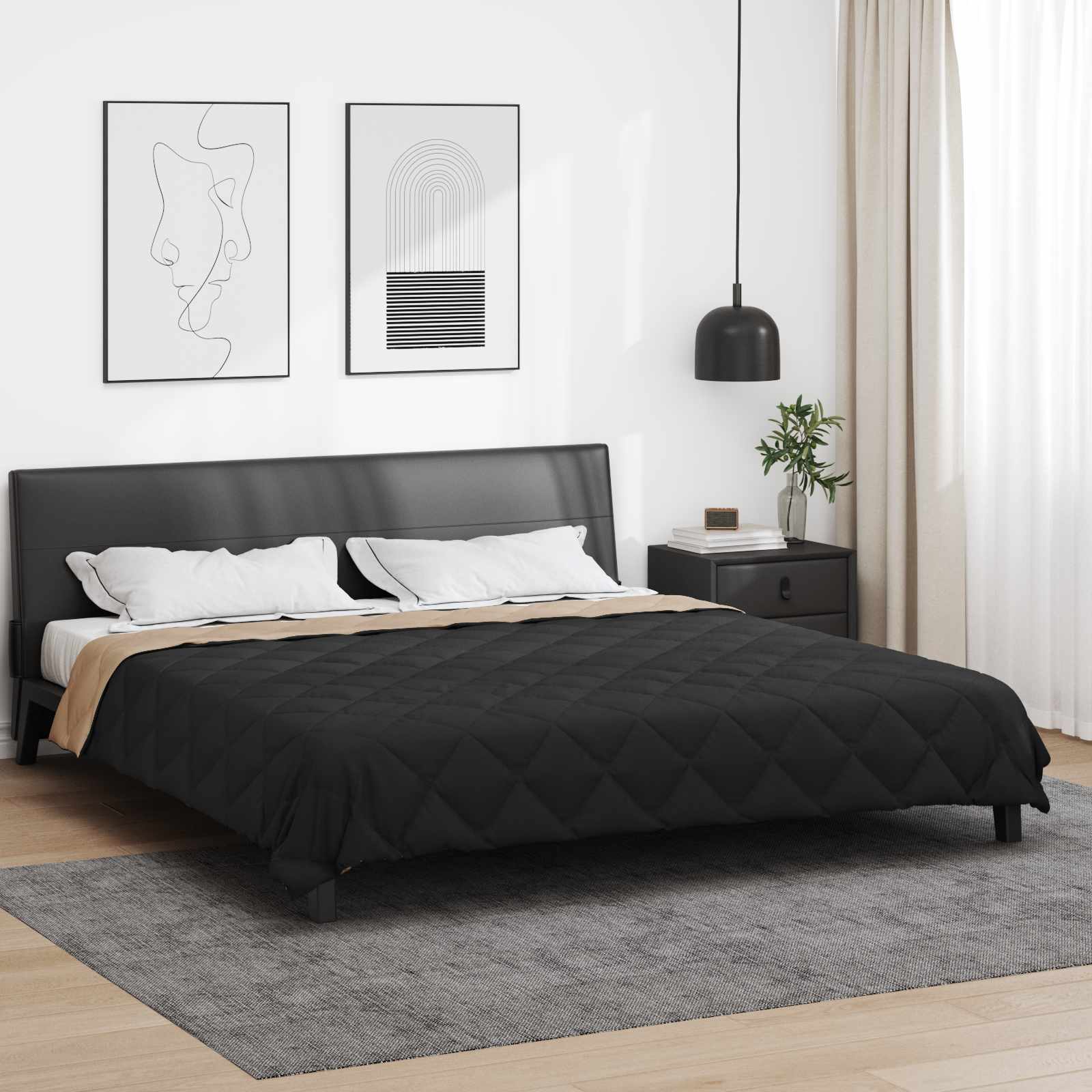 Ganzjahresbettdecke Anthrazit 135 x 200 cm Mikrofaser