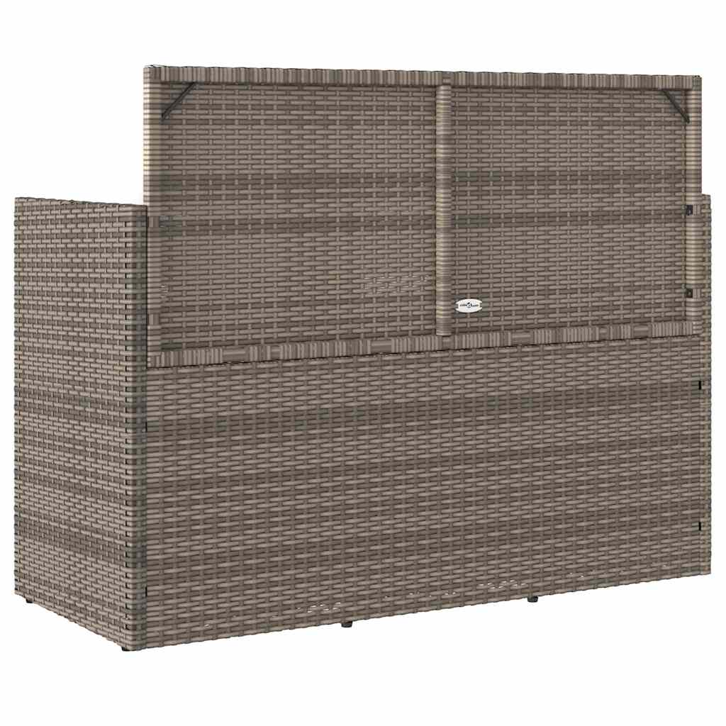 Gartenbank mit Kissen Schwarz Poly Rattan