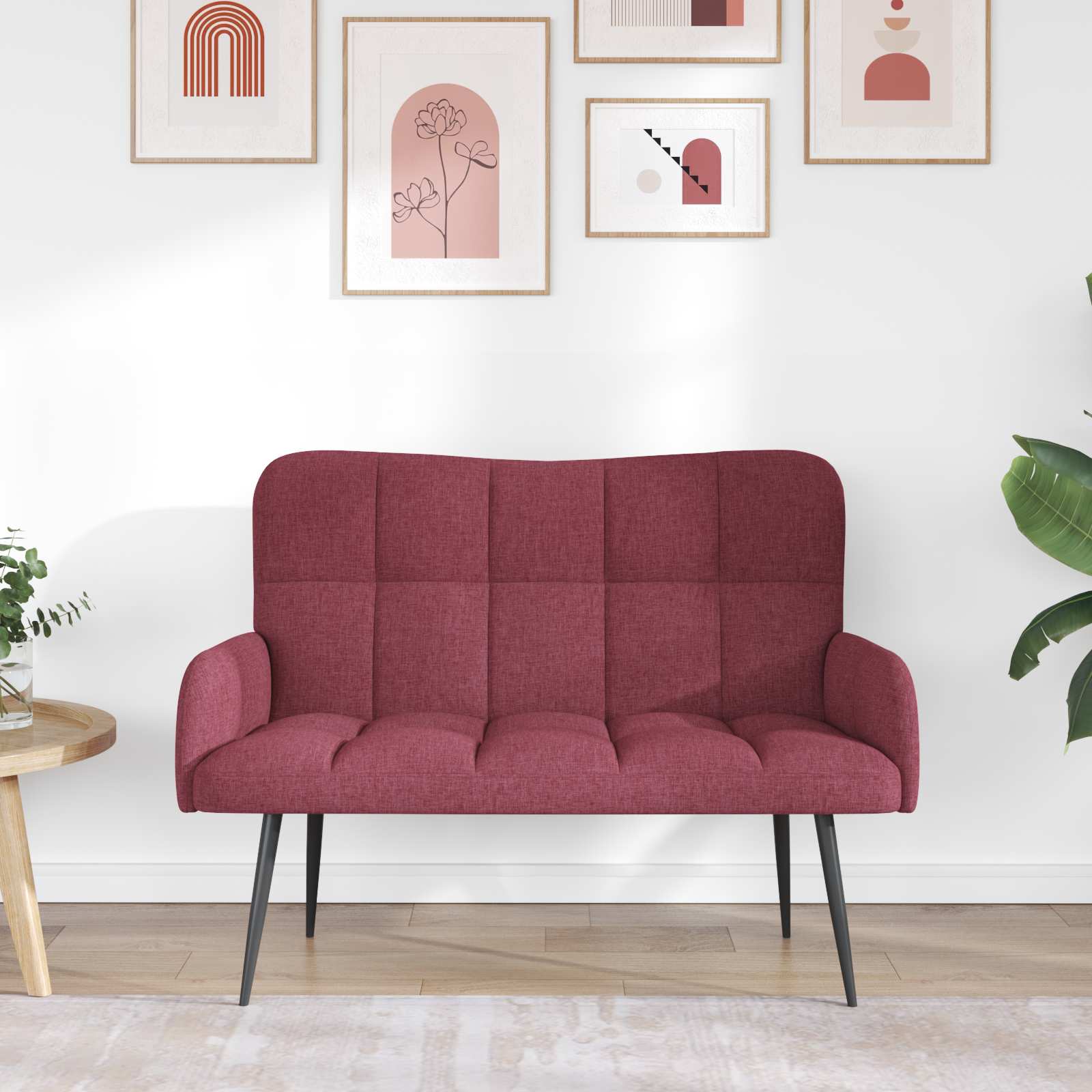 2-Sitzer Sofa Hellgrau 115 x 61 x 87 cm Stoff