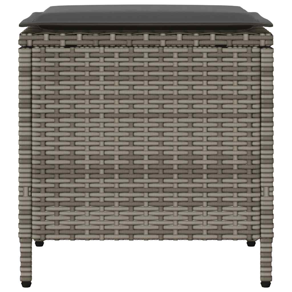 4-tlg. Garten-Sofagarnitur mit Kissen Schwarz Poly Rattan