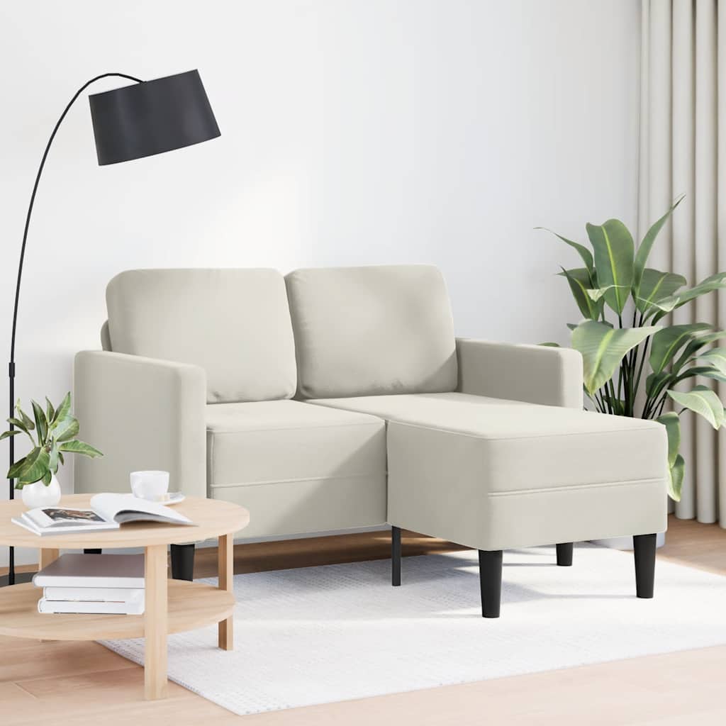 2-Sitzer-Sofa mit Chaiselongue L-Form Blau 125 cm Samt