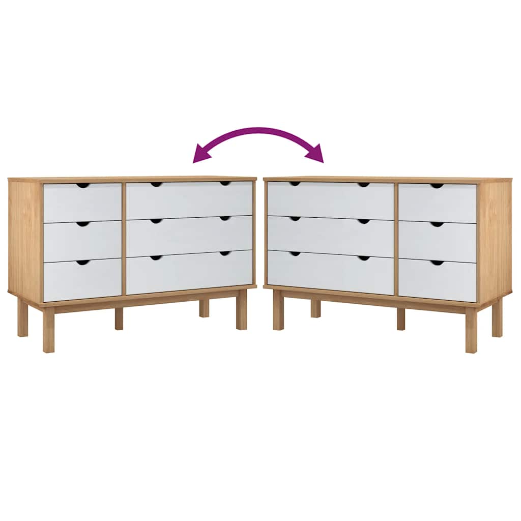 Schubladenschrank OTTA 111x43x73,5 cm Massivholz Kiefer