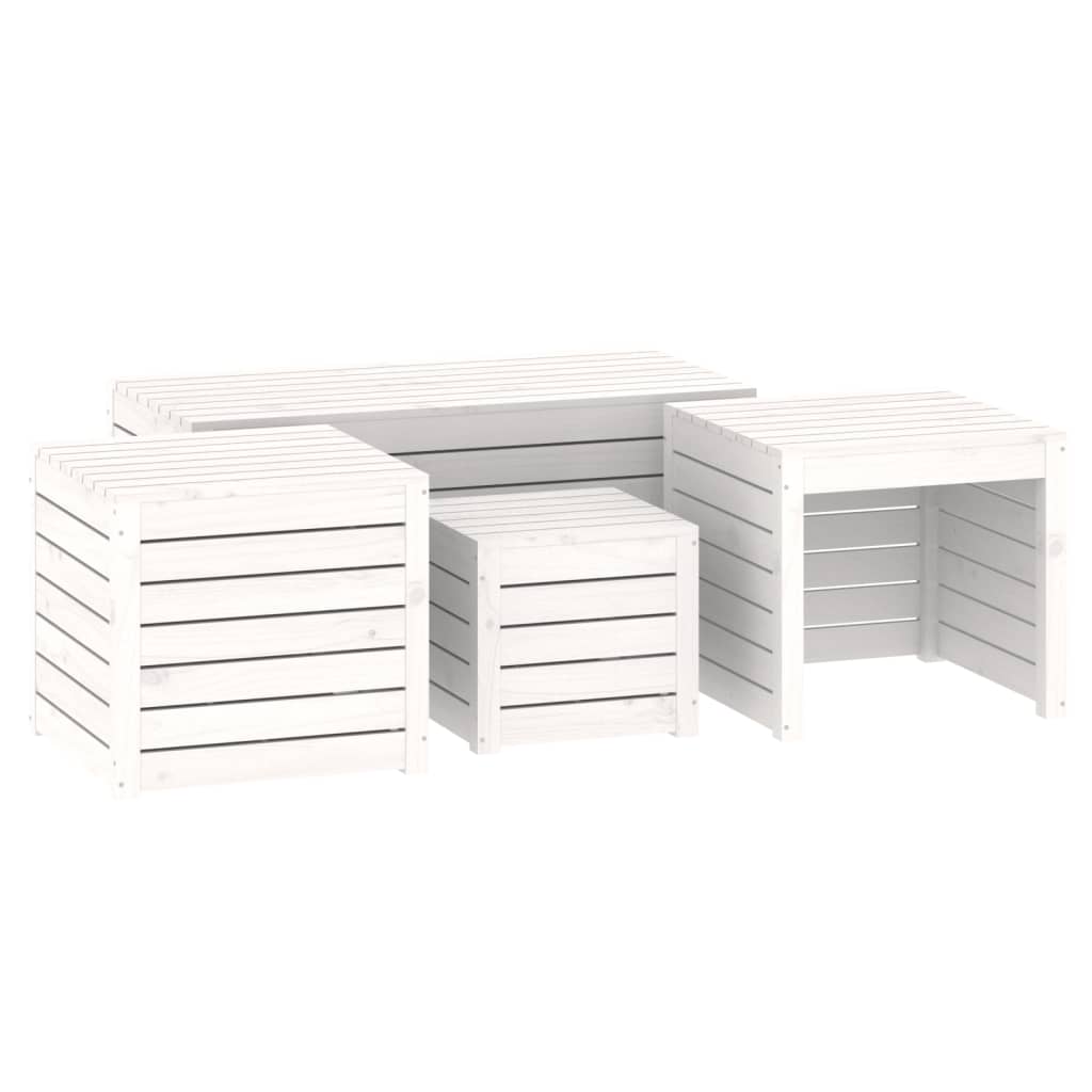 4-tlg. Gartenbox-Set Massivholz Kiefer