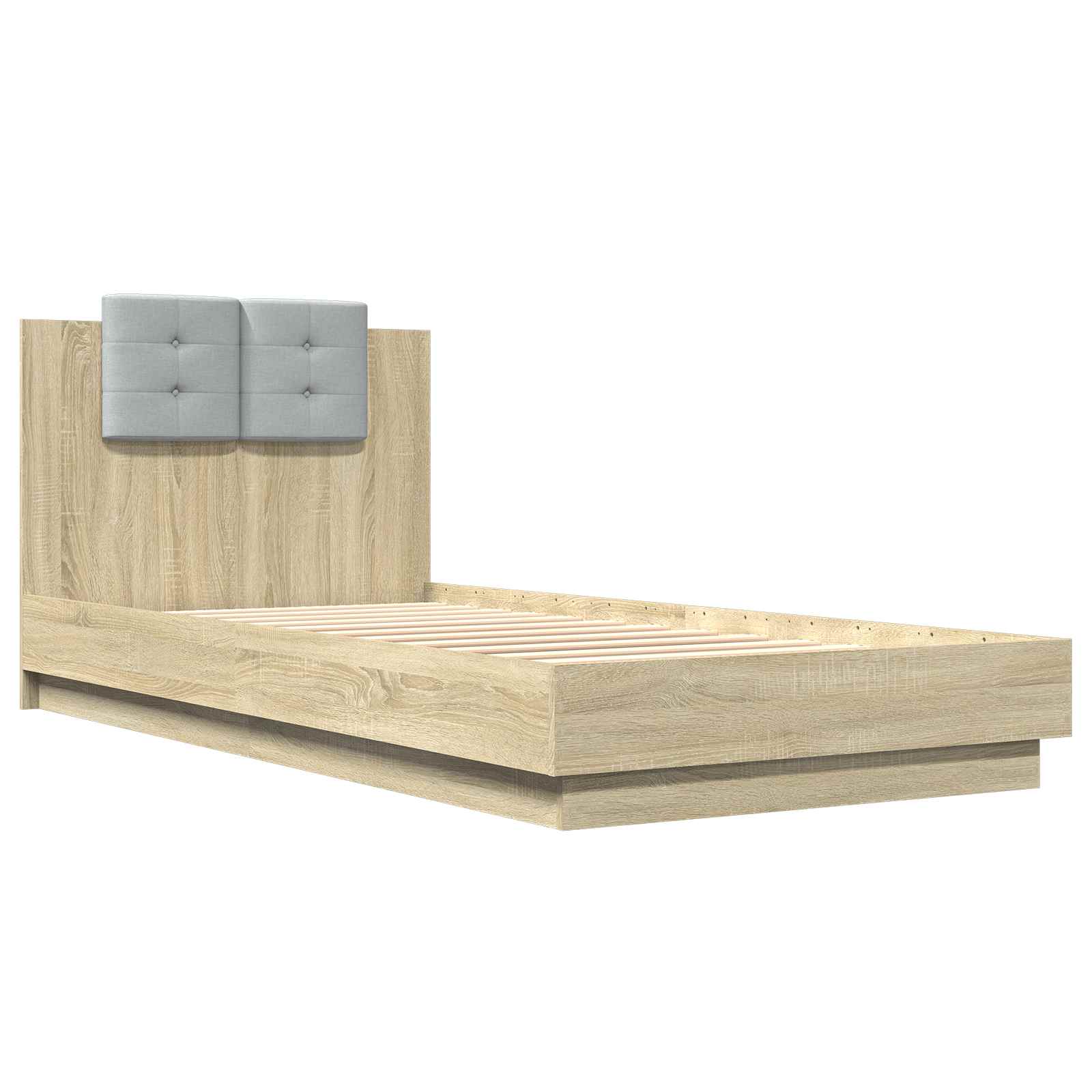 Bettgestell mit Kopfteil Grau Sonoma 180x200 cm Holzwerkstoff