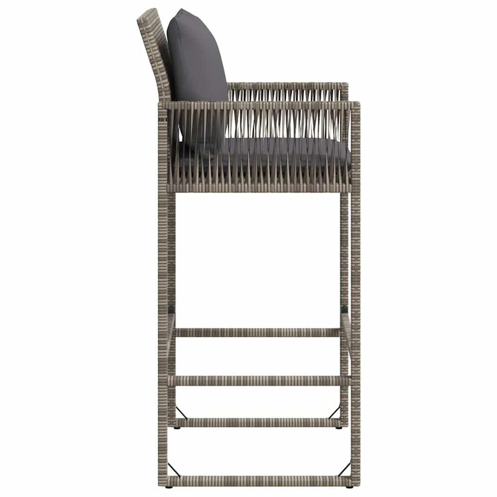 Garten-Barhocker 2 Stk. Schwarz Poly Rattan