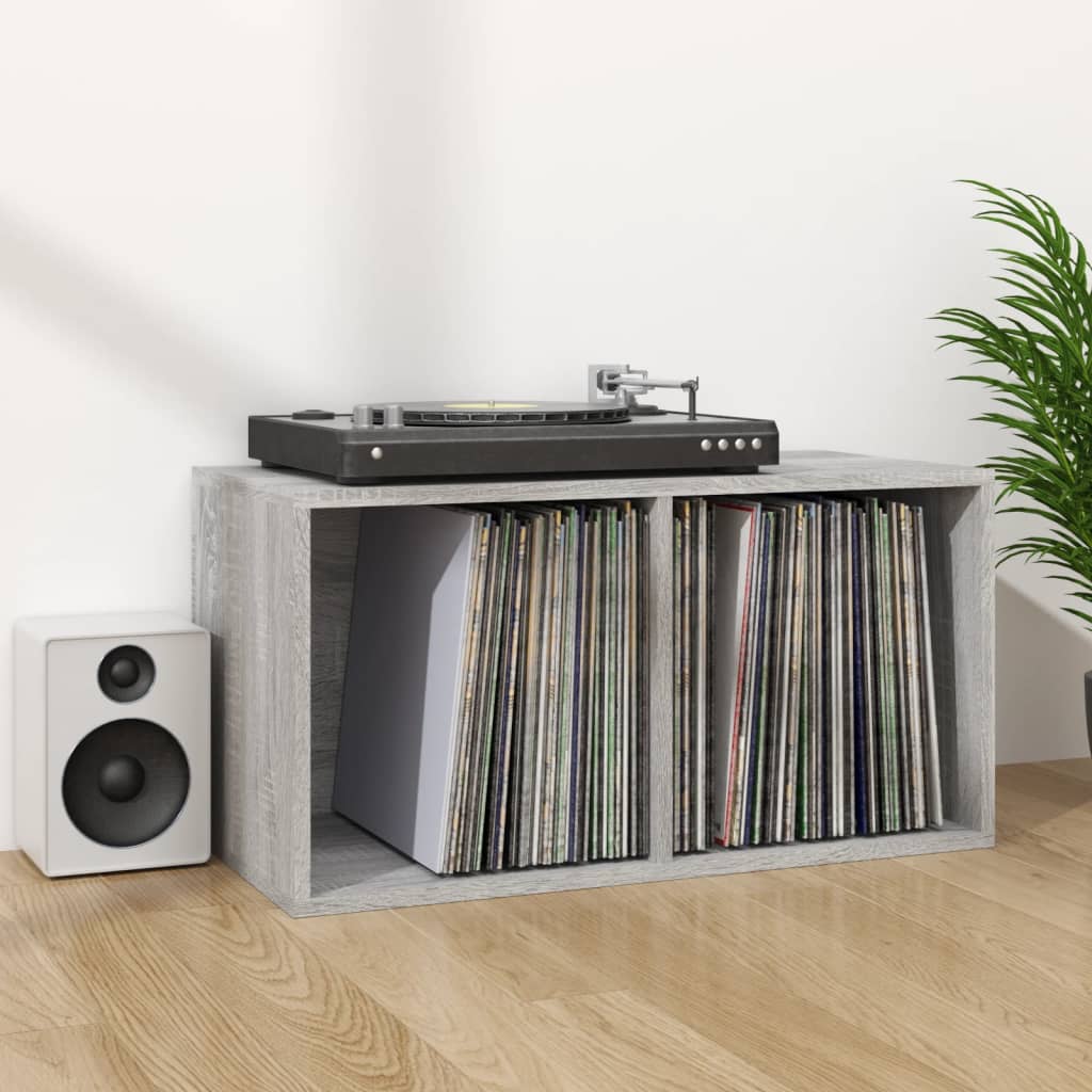 Schallplatten-Aufbewahrungsbox Weiß 71x34x36 cm Holzwerkstoff