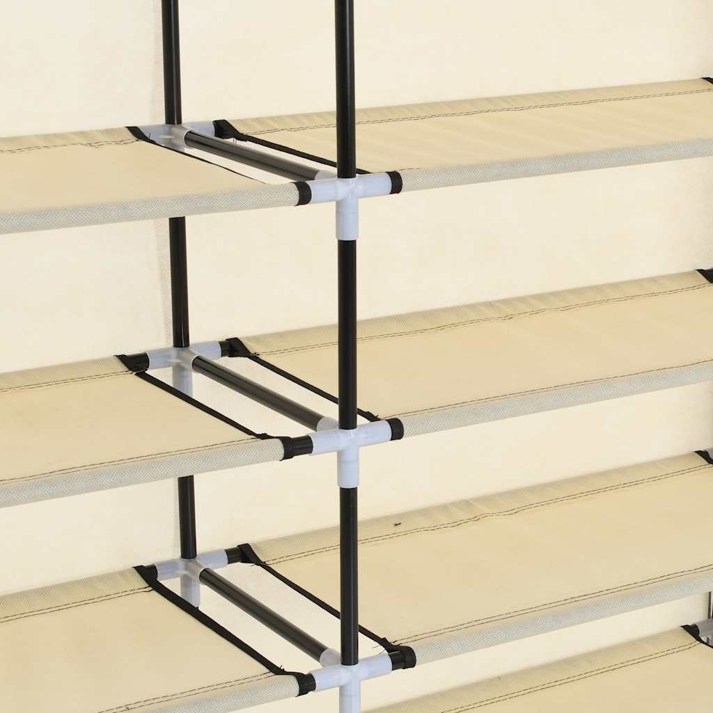 Stoff Schuhschrank mit Abdeckung 115 x 28 x 110 cm Schwarz