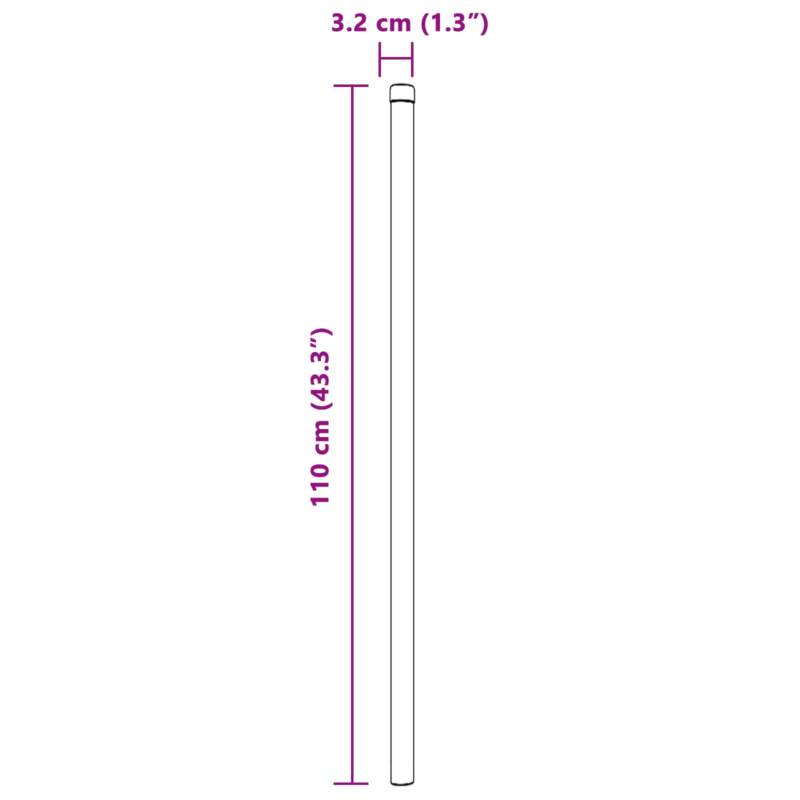 Zaunpfosten 2 pcs Grün 50 cm Pulverbeschichteter Stahl