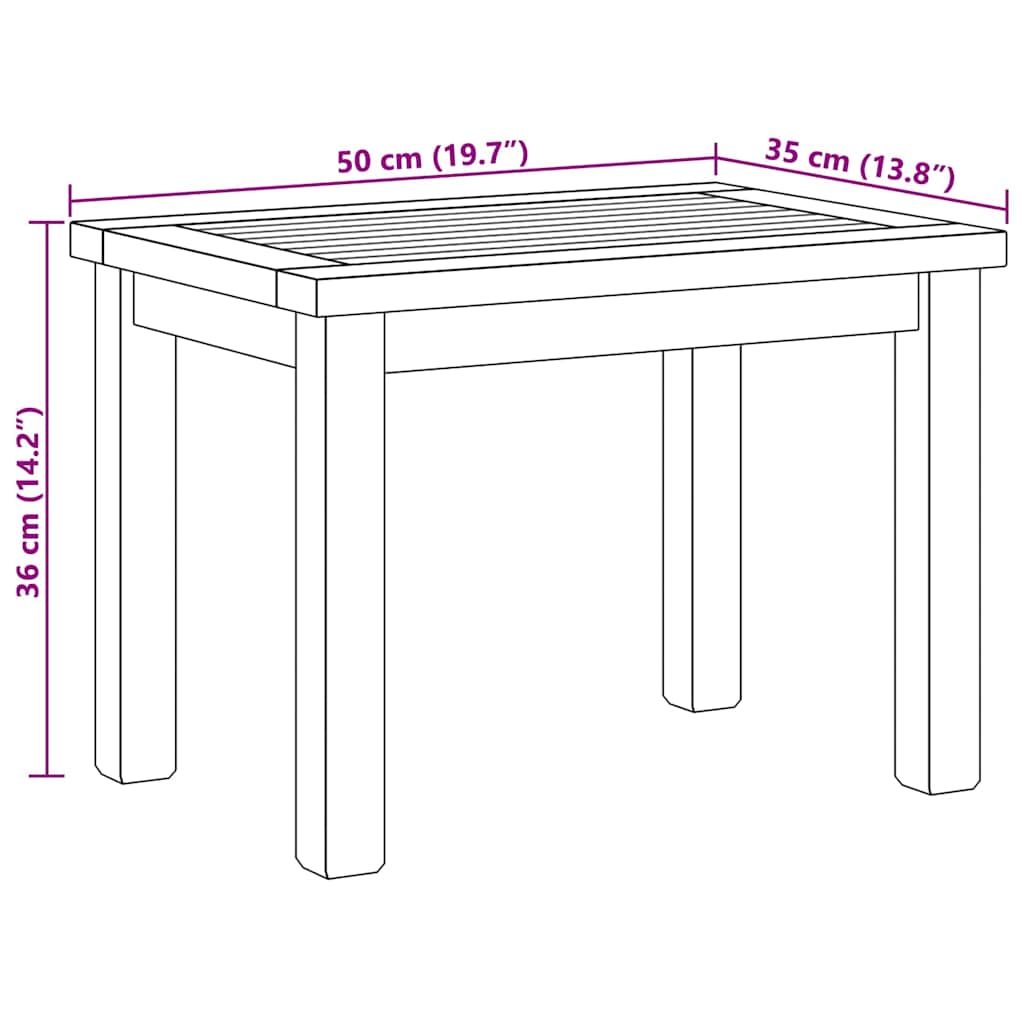 Couchtisch Braun 45 x 45 x 36 cm Massivholz Teak