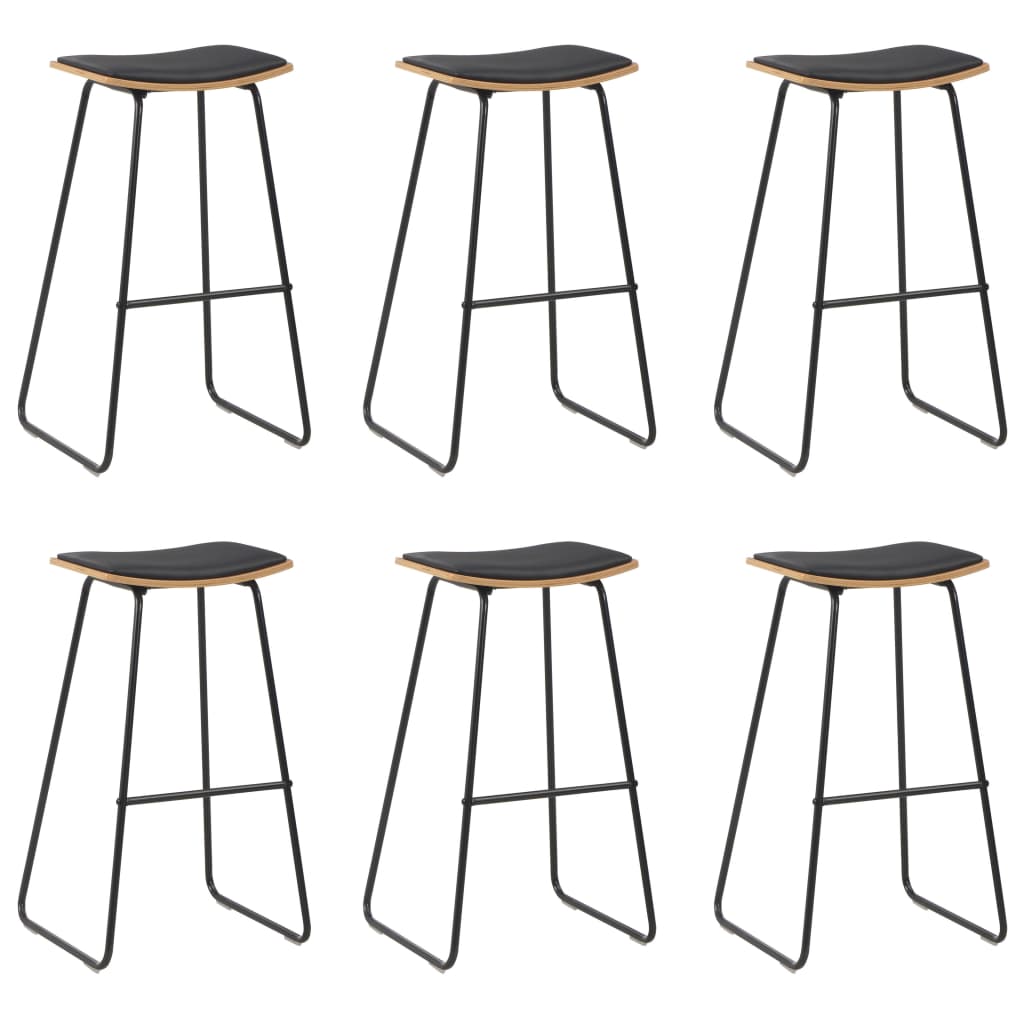 Barhocker 2 Stk. Schwarz Stahl