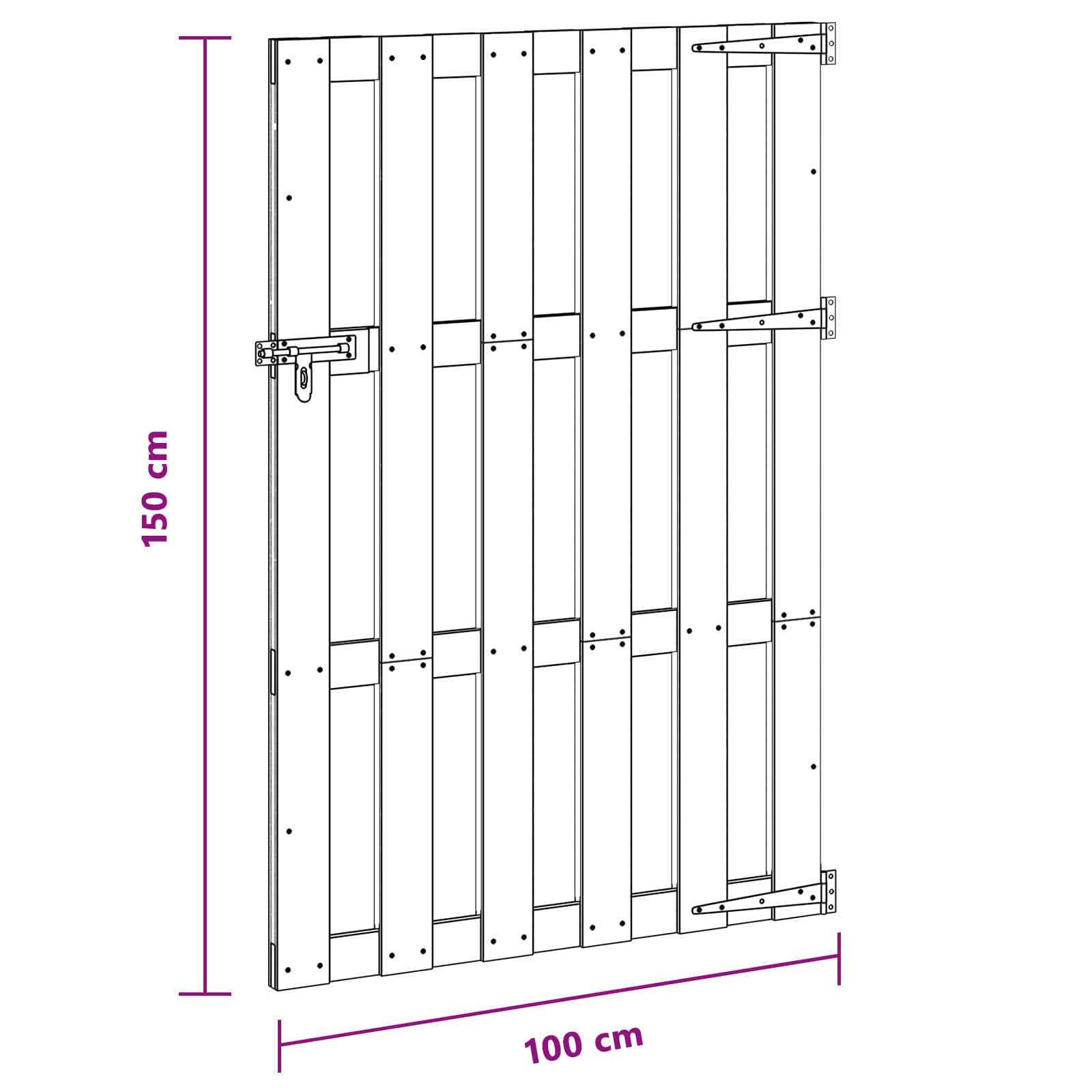 Gartentor WPC 100x112 cm Grau