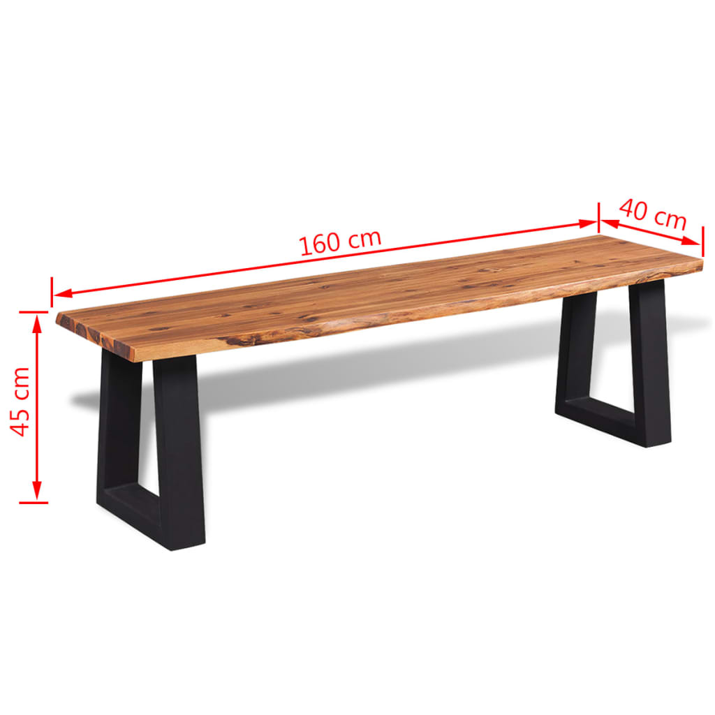 Sitzbank Akazienholz Massiv 145 cm